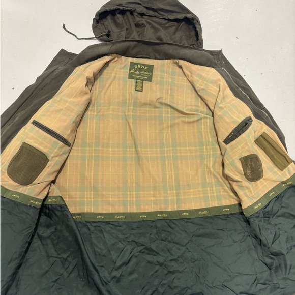 Orvis Dark Green Military Jacket with Brown Leather Details - Picture 7 of 10